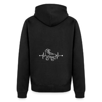 Roller Skating Roller Skates Inline Skates - Unisex Premium Organic Zip Hoodie - black - Back - Nico (187cm)