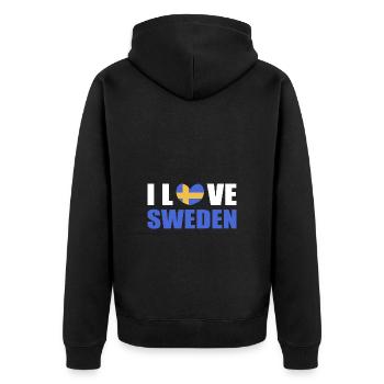 Suède Suédois - Veste à capuche bio Premium Unisexe - noir - Dos - Nico (187cm)