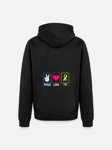 Down syndrome - Unisex Premium Organic Zip Hoodie - black