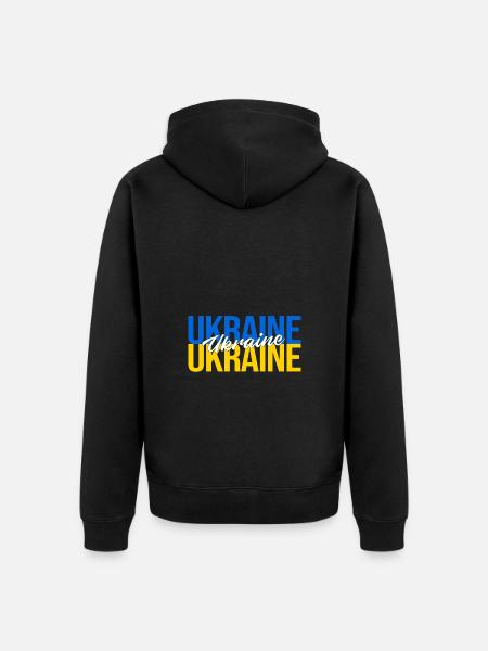 Ukraine - Unisex Premium Organic Zip Hoodie - black