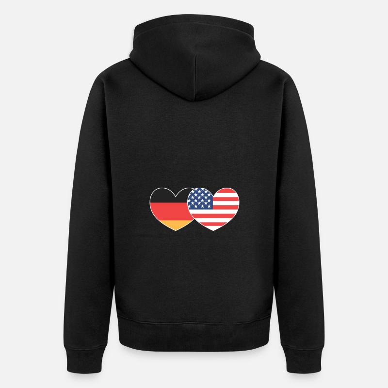 Américain Allemand - Veste à capuche bio Premium Unisexe - noir