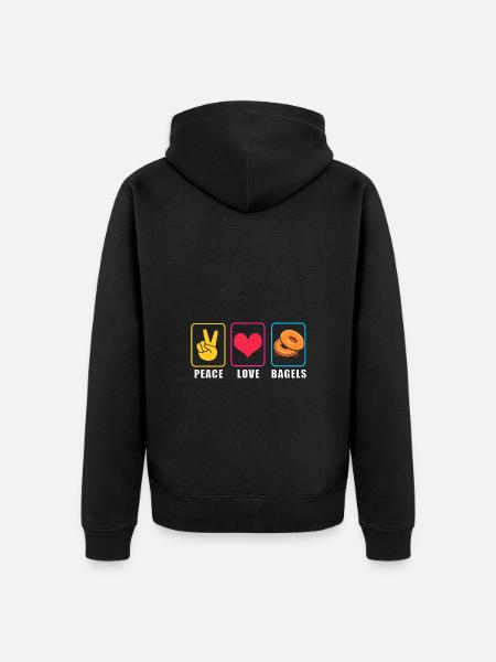 Bagel - Unisex Premium Organic Zip Hoodie - black