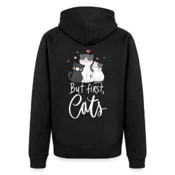 Amour des chats pour les amoureux des chats - Veste à capuche bio Premium Unisexe - noir - Dos - Nico (187cm)