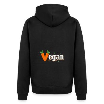 Karotte Gemüse - Unisex Premium Bio Zip Hoodie - Schwarz - Hinten - Nico (187cm)