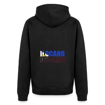 Philippinisch Philippinen - Unisex Premium Bio Zip Hoodie - Schwarz - Hinten - Nico (187cm)