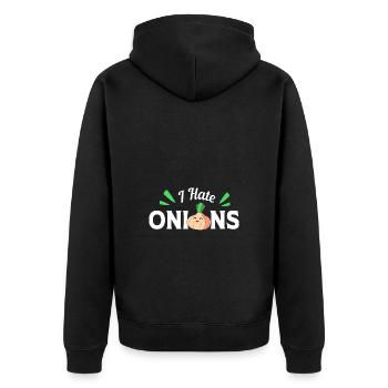 Onion - Unisex Premium Organic Zip Hoodie - black - Back - Nico (187cm)