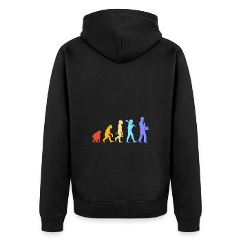 Saxophon Saxophonist - Unisex Premium Bio Zip Hoodie - Schwarz - Hinten - Nico (187cm)