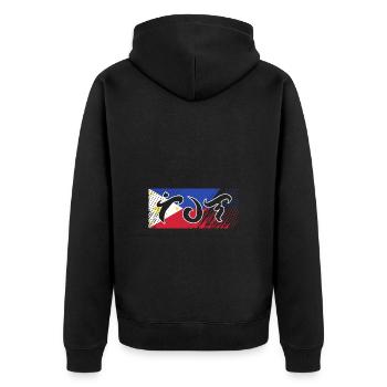 Philippinisch Philippinen - Unisex Premium Bio Zip Hoodie - Schwarz - Hinten - Nico (187cm)