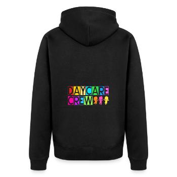 Kindertagesstätte Erziehung Erzieher Erzieherin - Unisex Premium Bio Zip Hoodie - Schwarz - Hinten - Nico (187cm)