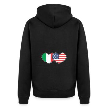 Italien - Unisex Premium Bio Zip Hoodie - Schwarz - Hinten - Nico (187cm)