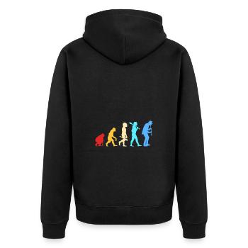 Clarinet - Unisex Premium Organic Zip Hoodie - black - Back - Nico (187cm)