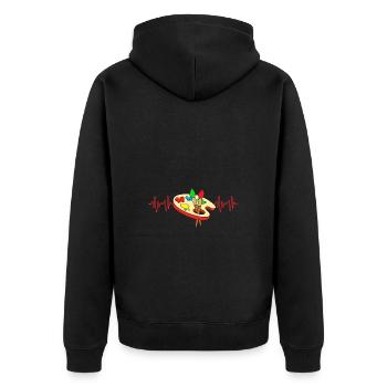 Maler Herzschlag - Unisex Premium Bio Zip Hoodie - Schwarz - Hinten - Nico (187cm)