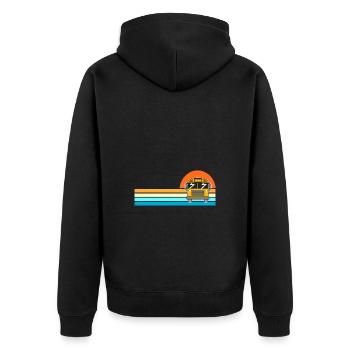 Schulbusfahrer Schulbus - Unisex Premium Bio Zip Hoodie - Schwarz - Hinten - Nico (187cm)