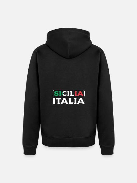 Italy Sicily - Unisex Premium Organic Zip Hoodie - black