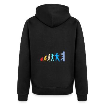 Wing Chun - Unisex Premium Bio Zip Hoodie - Schwarz - Hinten - Nico (187cm)
