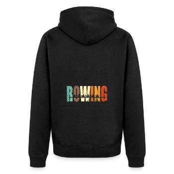 Rowing Team Rowing Rowing Rowing Boat Rowers - Unisex Premium Organic Zip Hoodie - black - Back - Nico (187cm)