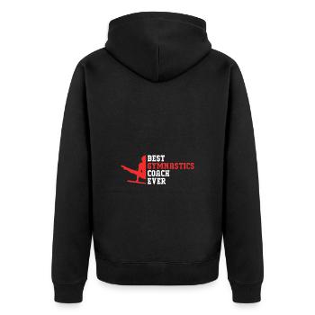 Gymnast - Unisex Premium Organic Zip Hoodie - black - Back - Nico (187cm)