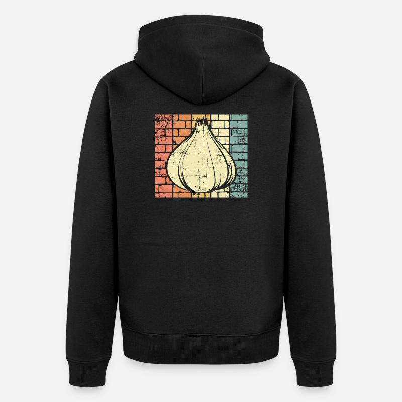 Knoblauch - Unisex Premium Bio Zip Hoodie - Schwarz