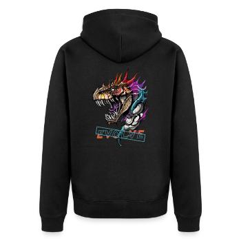 Dragon's Evolution Roar - Unisex Premium Organic Zip Hoodie - black - Back - Nico (187cm)