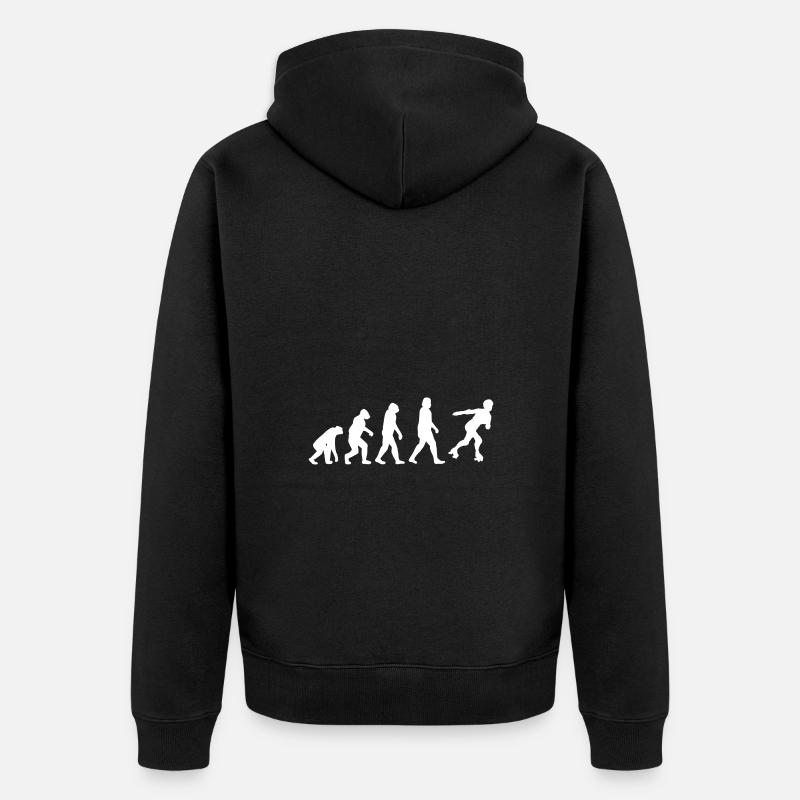 Wrotki Wrotki Rolki Evolution - Ekologiczna rozpinana bluza z kapturem Premium unisex - czarny