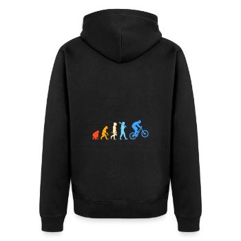 Mountain biking Mountain biking Mountain bikers - Unisex Premium Organic Zip Hoodie - black - Back - Nico (187cm)