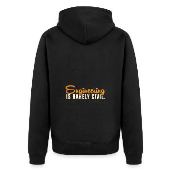 Bau Ingenieur Baustelle Bauarbeiter - Unisex Premium Bio Zip Hoodie - Schwarz - Hinten - Nico (187cm)