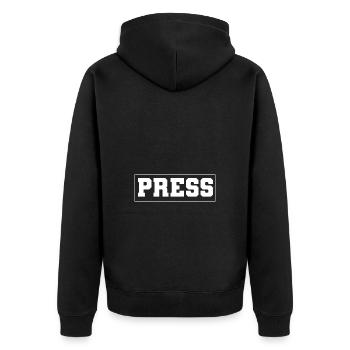 Auteur Presse (Médias) - Veste à capuche bio Premium Unisexe - noir - Dos - Nico (187cm)