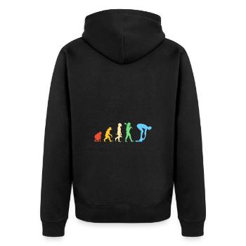 Schwimmen Schwimmer Schwimmbad Schwimmlehrer - Unisex Premium Bio Zip Hoodie - Schwarz - Hinten - Nico (187cm)