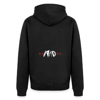 Architecture - Unisex Premium Organic Zip Hoodie - black - Back - Nico (187cm)