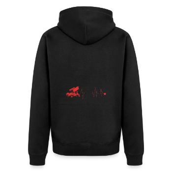Dirt Track Racing - Unisex Premium Bio Zip Hoodie - Schwarz - Hinten - Nico (187cm)