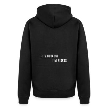 Sternzeichen Fische - Unisex Premium Bio Zip Hoodie - Schwarz - Hinten - Nico (187cm)
