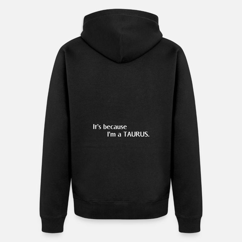 Signe du zodiaque Taureau - Veste à capuche bio Premium Unisexe - noir