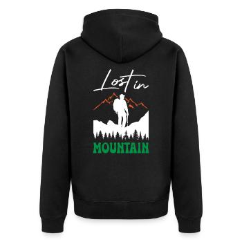 Perdu dans la randonnée en montagne - Veste à capuche bio Premium Unisexe - noir - Dos - Nico (187cm)