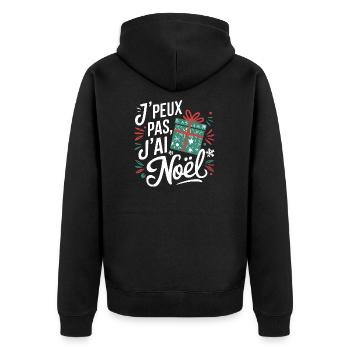 J'peux pas j'ai Noël - Veste à capuche bio Premium Unisexe - noir - Dos - Nico (187cm)