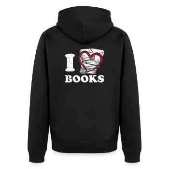 Lire les livres - Veste à capuche bio Premium Unisexe - noir - Dos - Nico (187cm)