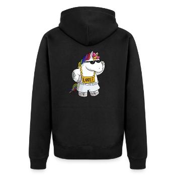 Licorne de dessin animé unique - Veste à capuche bio Premium Unisexe - noir - Dos - Nico (187cm)