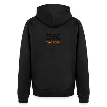 Quoi de mieux qu’un chien? 2 chiens - Veste à capuche bio Premium Unisexe - noir - Dos - Nico (187cm)