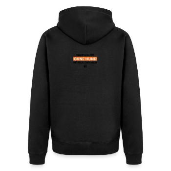 Ein Zuhause ohne Hund ist nur ein Haus - Unisex Premium Bio Zip Hoodie - Schwarz - Hinten - Nico (187cm)