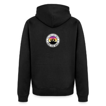 Ein Tag am Meer heilt die Seele - Unisex Premium Bio Zip Hoodie - Schwarz - Hinten - Nico (187cm)