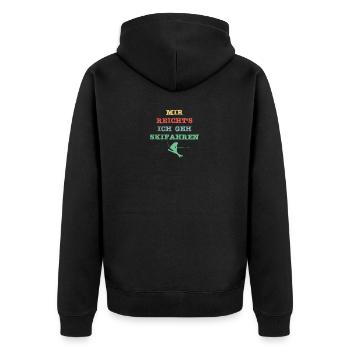 Mir reicht´s ich geh Skifahren! - Unisex Premium Bio Zip Hoodie - Schwarz - Hinten - Nico (187cm)