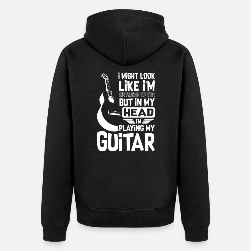 Drôle de guitariste - Veste à capuche bio Premium Unisexe - noir