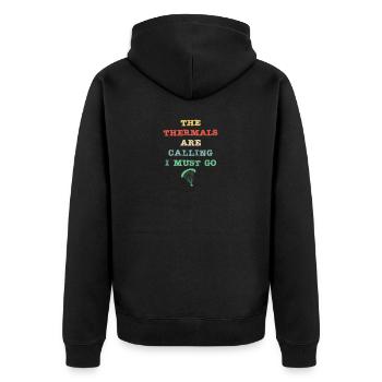 Les thermiques appellent - je dois y aller - Veste à capuche bio Premium Unisexe - noir - Dos - Nico (187cm)