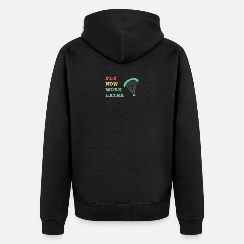 Envolez-vous maintenant - travaillez plus tard - Veste à capuche bio Premium Unisexe - noir