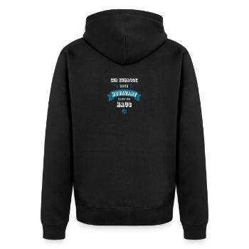 Ein Zuhause ohne Hovavart ist nur ein Haus - Unisex Premium Bio Zip Hoodie - Schwarz - Hinten - Nico (187cm)