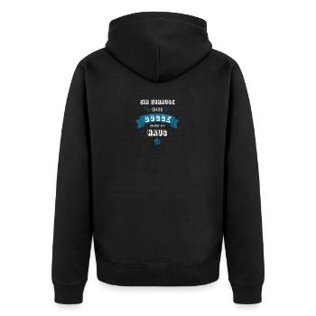 Ein Zuhause ohne Dogge ist nur ein Haus - Unisex Premium Bio Zip Hoodie - Schwarz - Hinten - Nico (187cm)