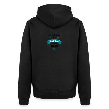 Ein Zuhause ohne Beagle ist nur ein Haus - Unisex Premium Bio Zip Hoodie - Schwarz - Hinten - Nico (187cm)