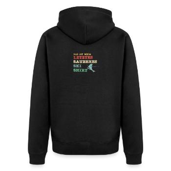 Das ist mein letztes sauberes Ski Shirt - Unisex Premium Bio Zip Hoodie - Schwarz - Hinten - Nico (187cm)