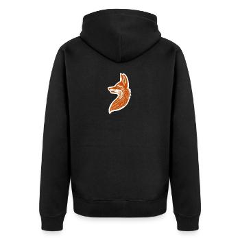 Fuchs - Unisex Premium Bio Zip Hoodie - Schwarz - Hinten - Nico (187cm)