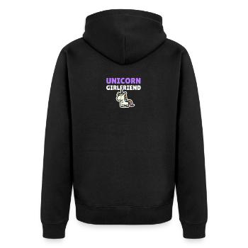 Unicorn Girlfriend - Unisex Premium Bio Zip Hoodie - Schwarz - Hinten - Nico (187cm)