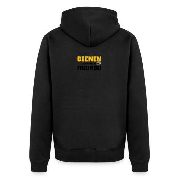 Bienen sind meine Freunde - Unisex Premium Bio Zip Hoodie - Schwarz - Hinten - Nico (187cm)